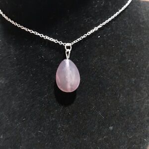 Purple Agate Teardrop Necklace